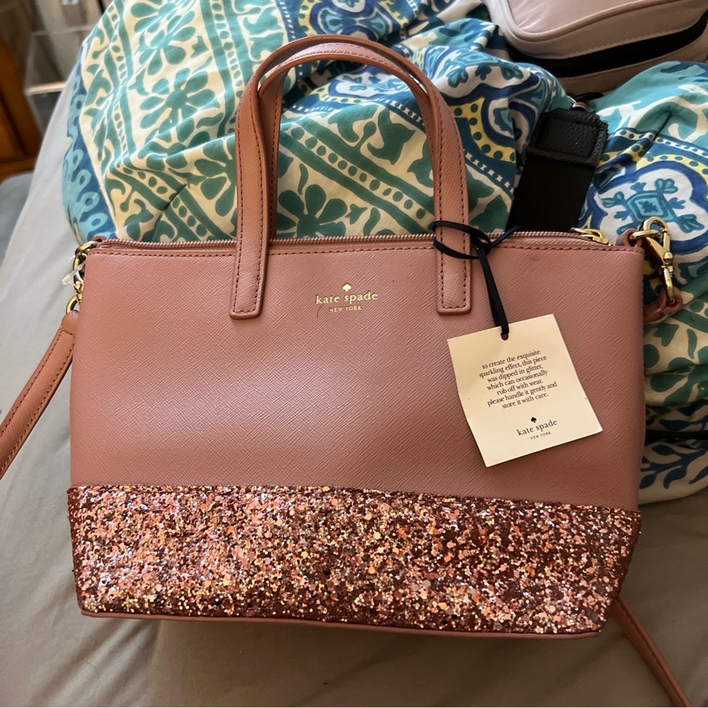 Kate Spade Rose Gold Glitter Satchel